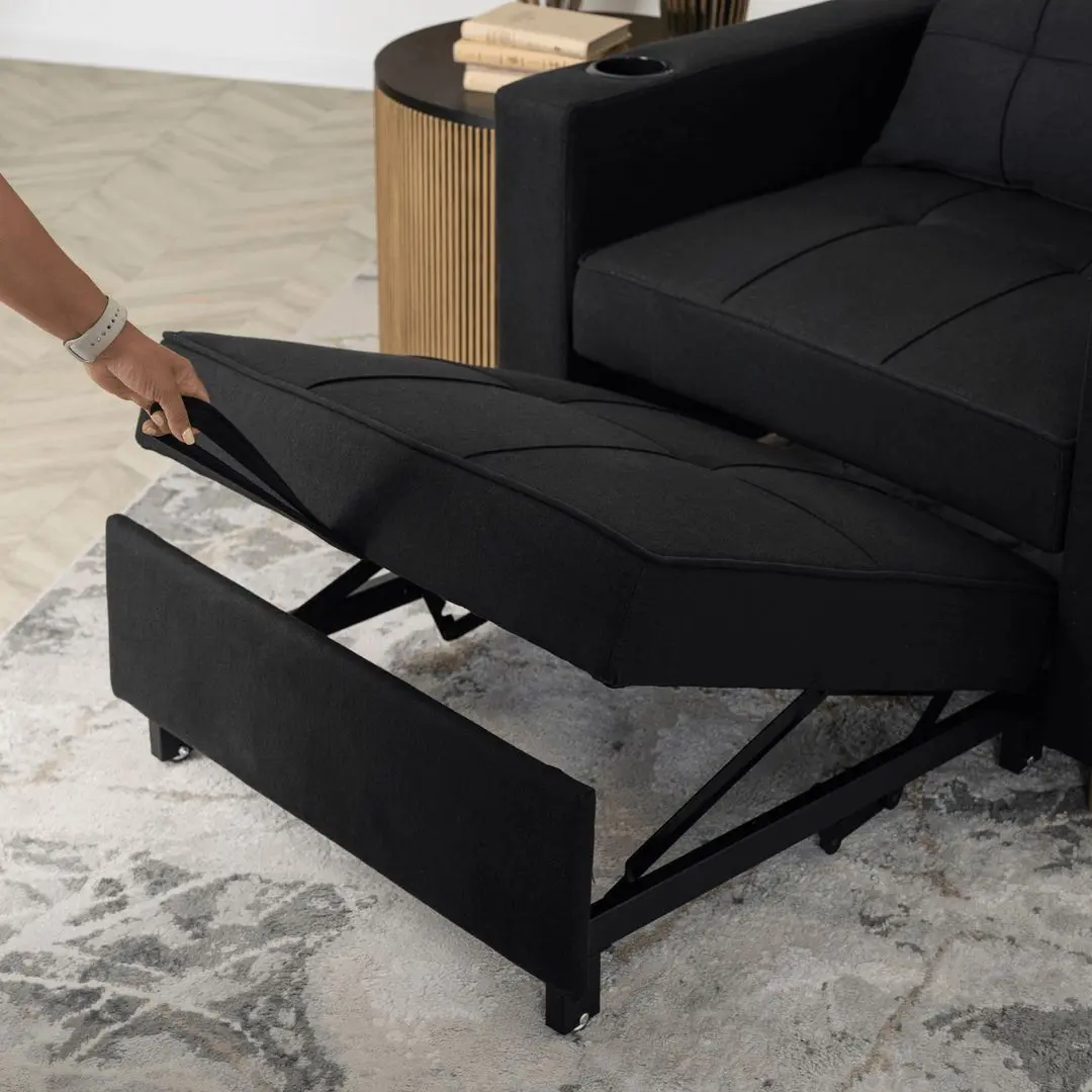 Кресло раскладное Mebel Elite Solor (Black/Natural Oak) - 9