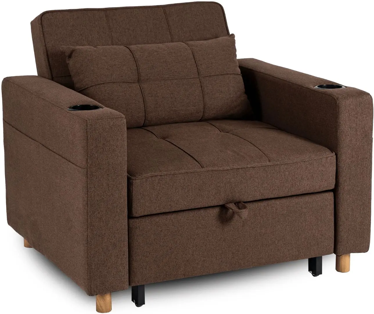 Fotoliu extensibil Mebel Elite Solor (Brown/Natural Oak)