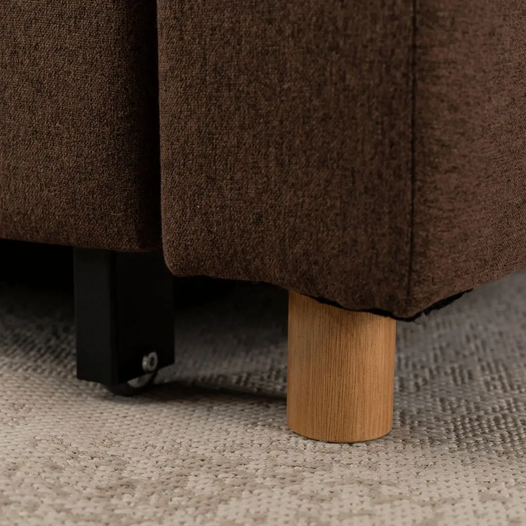 Fotoliu extensibil Mebel Elite Solor (Brown/Natural Oak)