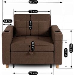 Fotoliu extensibil Mebel Elite Solor (Brown/Natural Oak) Thumb