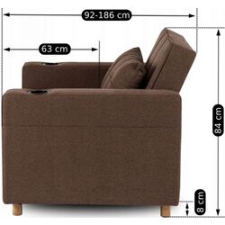 Fotoliu extensibil Mebel Elite Solor (Brown/Natural Oak) Thumb