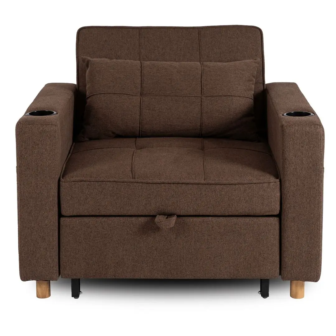 Fotoliu extensibil Mebel Elite Solor (Brown/Natural Oak)