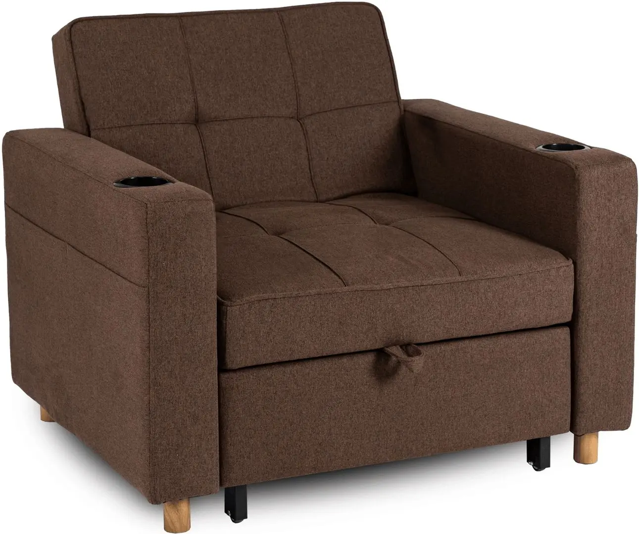 Fotoliu extensibil Mebel Elite Solor (Brown/Natural Oak)