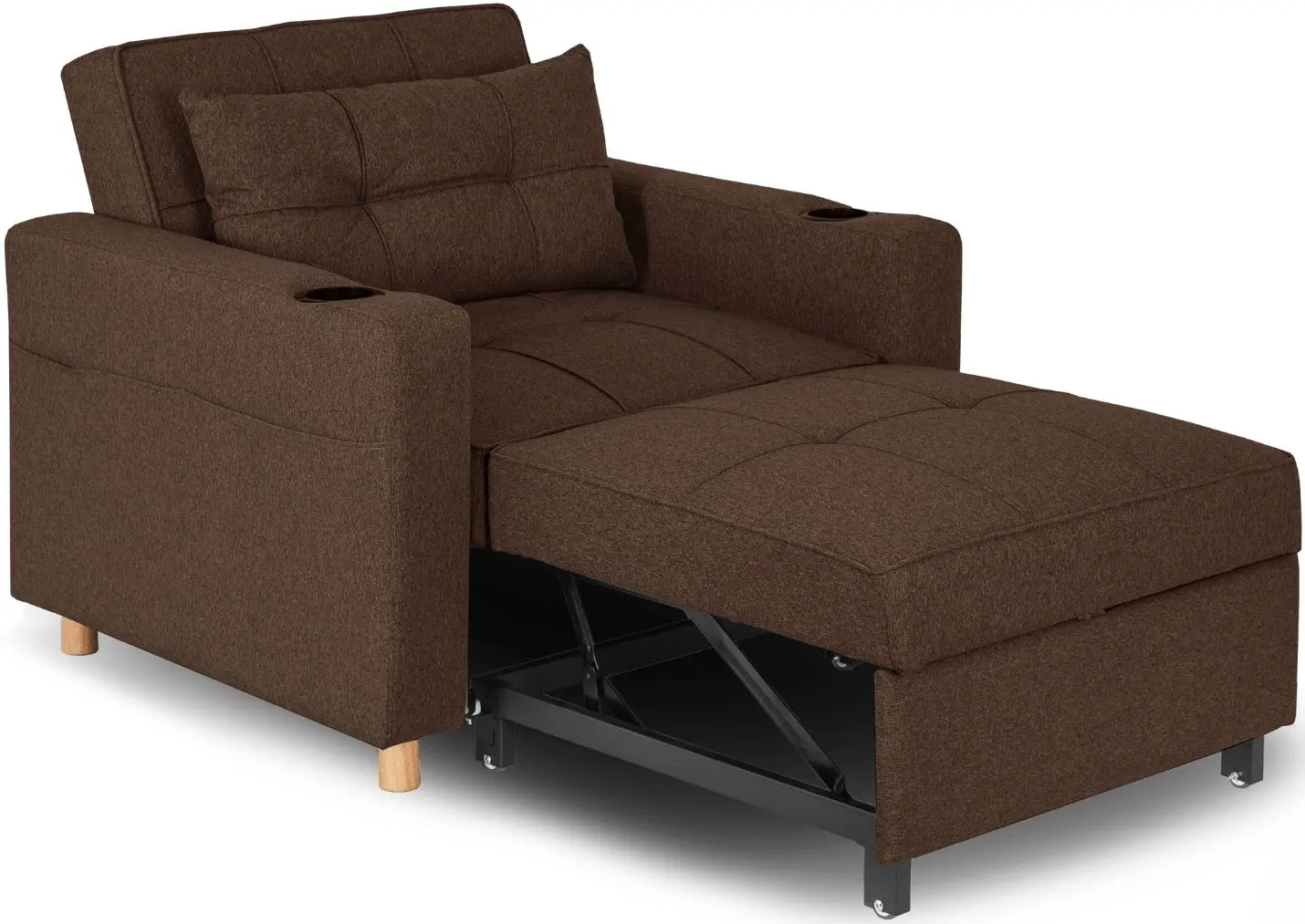 Fotoliu extensibil Mebel Elite Solor (Brown/Natural Oak)