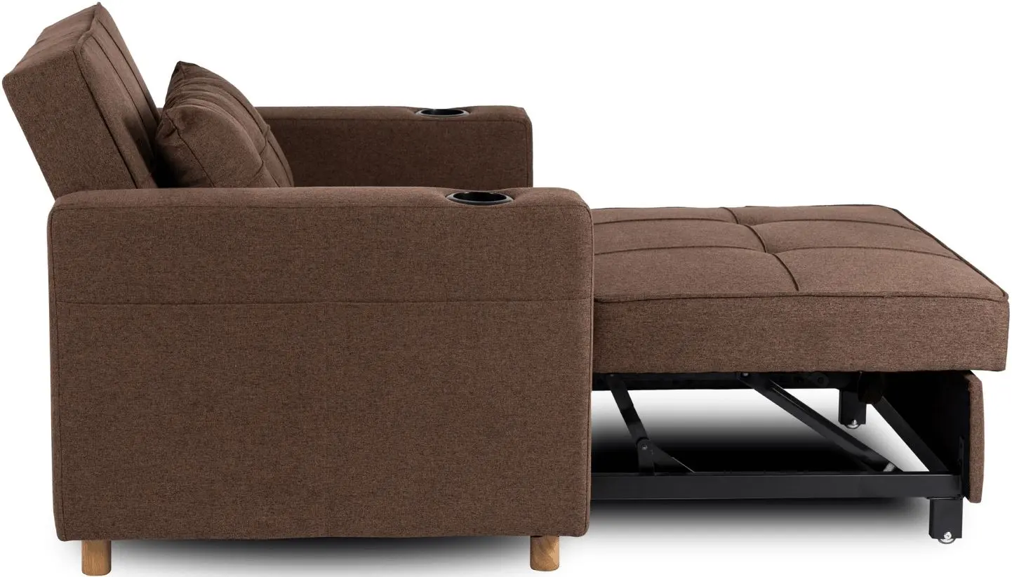 Fotoliu extensibil Mebel Elite Solor (Brown/Natural Oak)