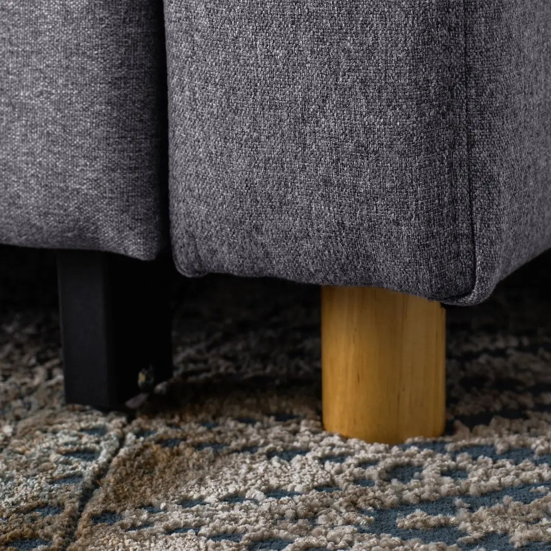 Fotoliu extensibil Mebel Elite Solor (Grey/Natural Oak)