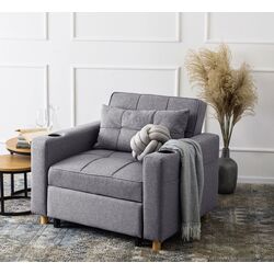 Fotoliu extensibil Mebel Elite Solor (Grey/Natural Oak)