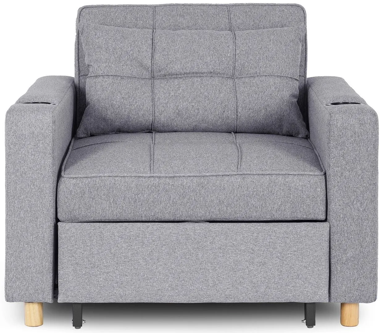 Fotoliu extensibil Mebel Elite Solor (Grey/Natural Oak)