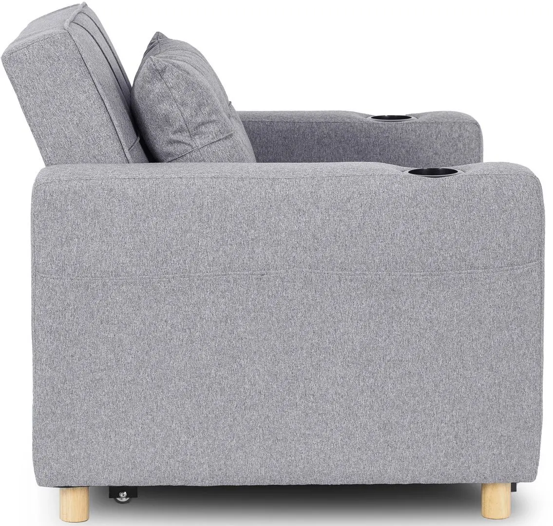 Fotoliu extensibil Mebel Elite Solor (Grey/Natural Oak)