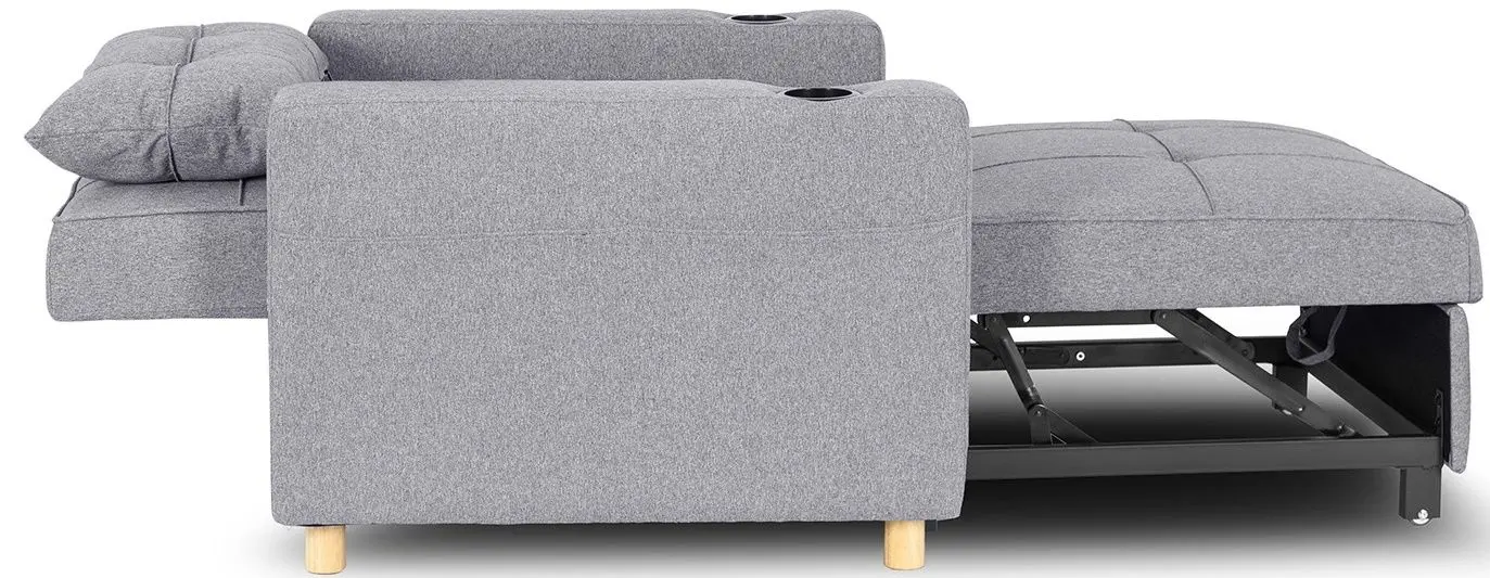 Fotoliu extensibil Mebel Elite Solor (Grey/Natural Oak)