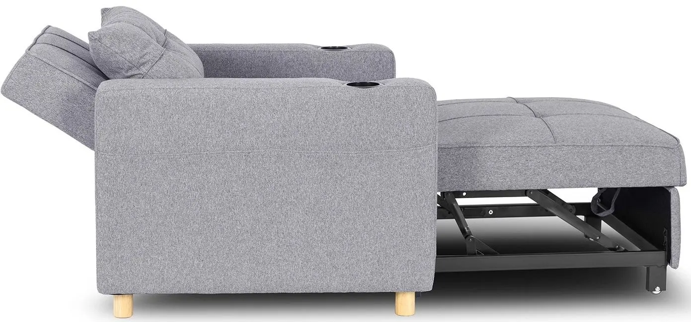 Fotoliu extensibil Mebel Elite Solor (Grey/Natural Oak)