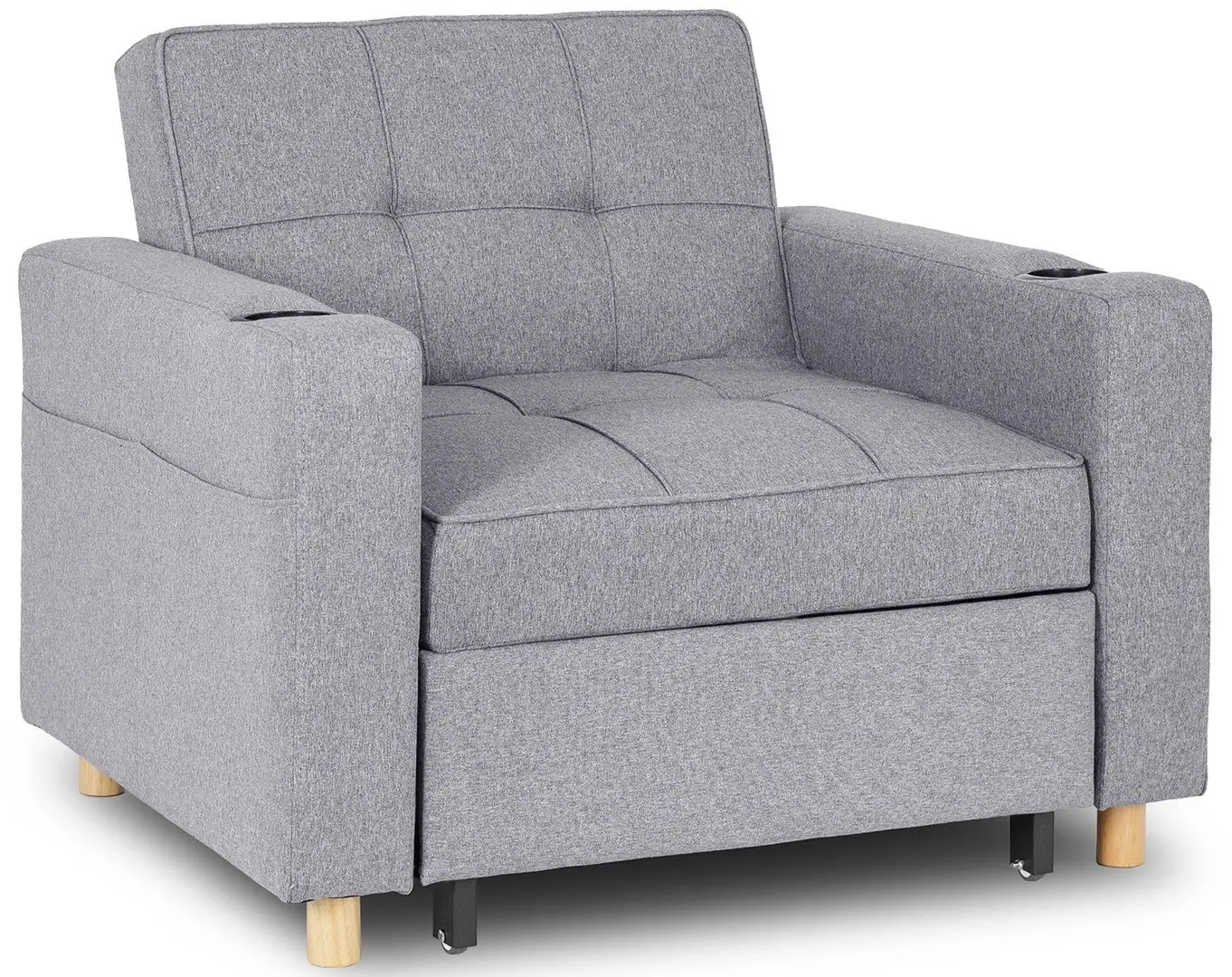 Fotoliu extensibil Mebel Elite Solor (Grey/Natural Oak)