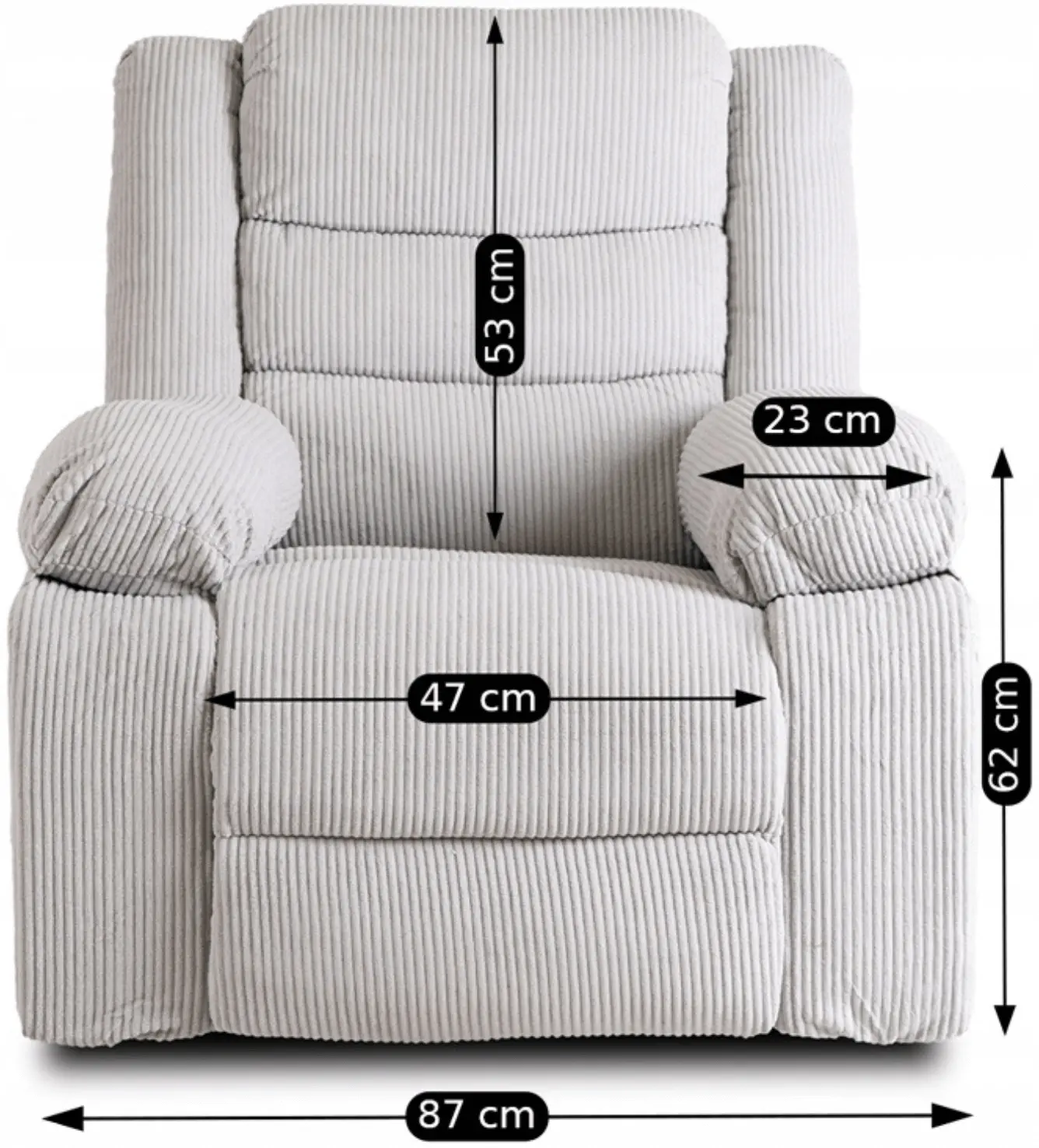 Fotoliu-recliner Mebel Elite Arturo (Grey Light) - 11
