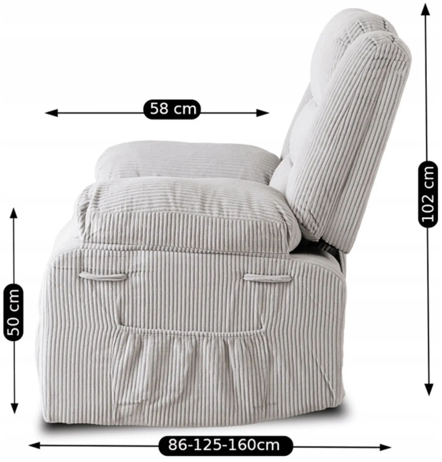 Fotoliu-recliner Mebel Elite Arturo (Grey Light) - 12