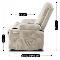Fotoliu-recliner Mebel Elite BOX Corduroy (Beige) Thumb