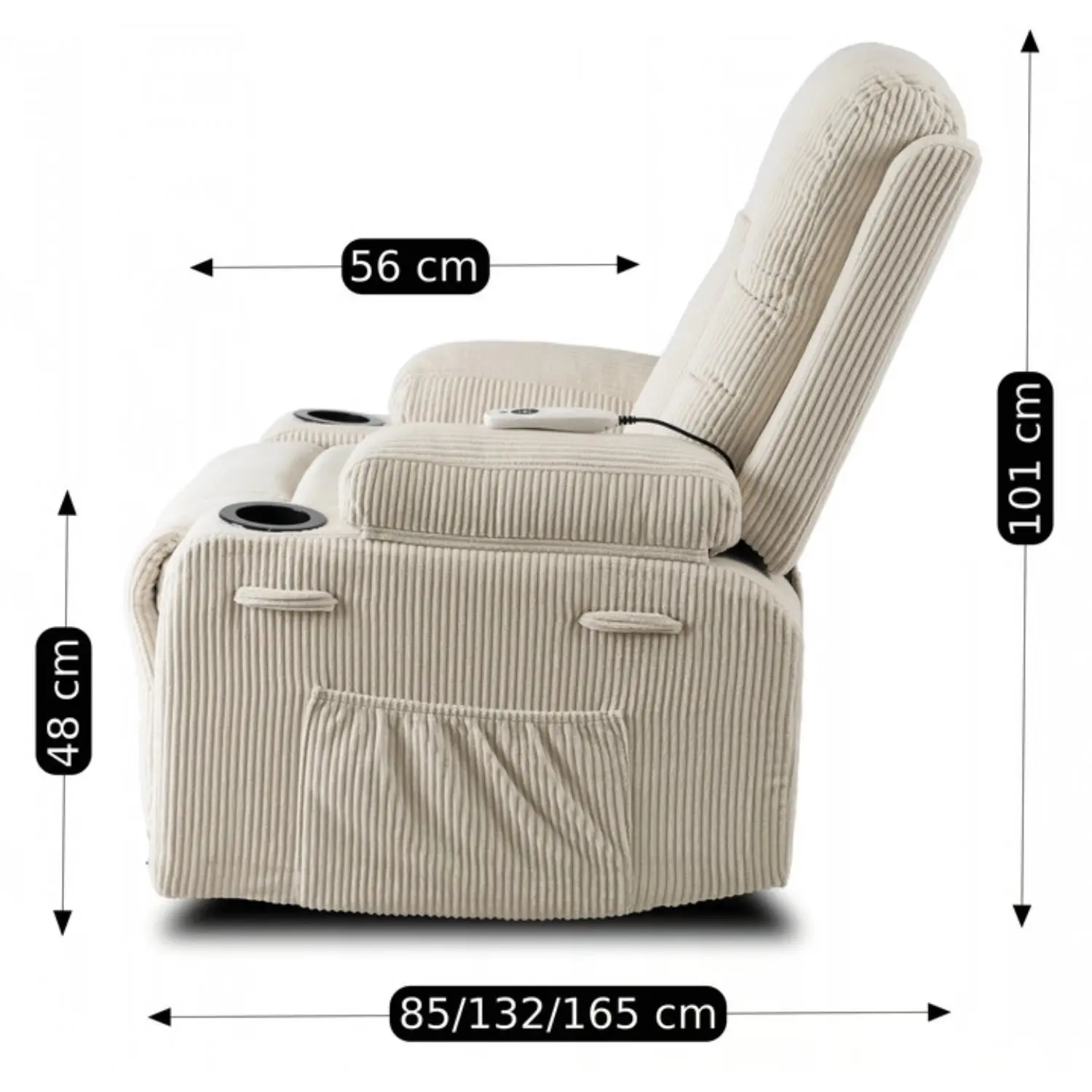Fotoliu-recliner Mebel Elite BOX Corduroy (Beige) - 13