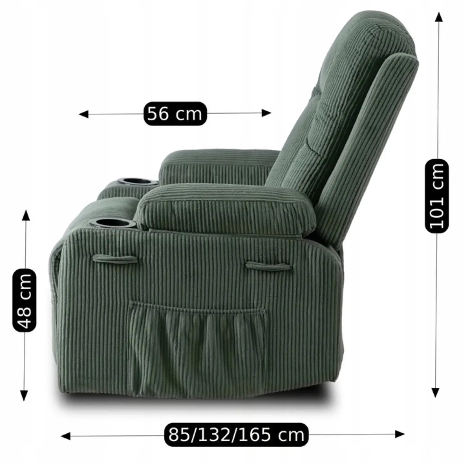Fotoliu-recliner Mebel Elite BOX Corduroy (Green) - 13