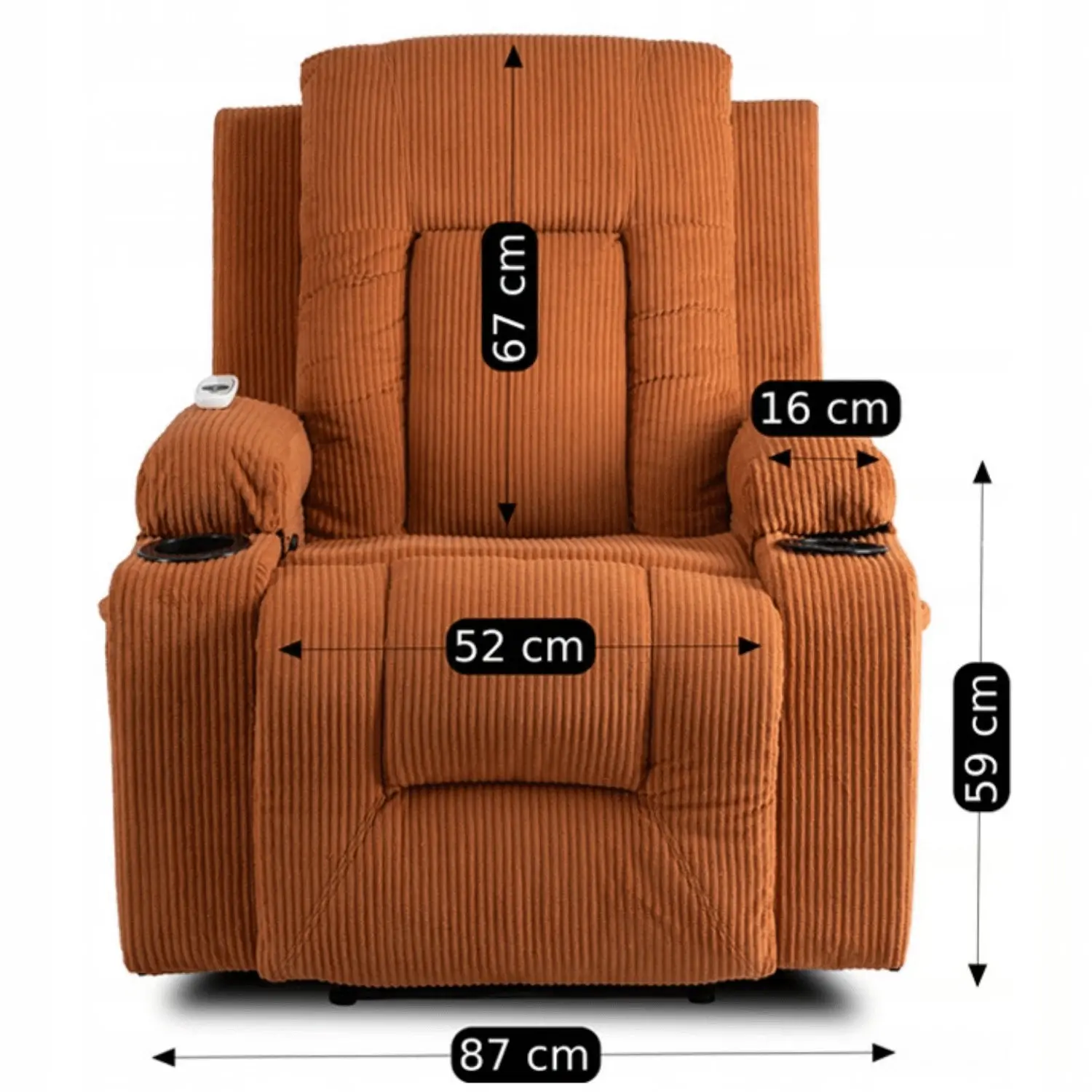 Fotoliu-recliner Mebel Elite BOX Corduroy (Terracotta) - 12