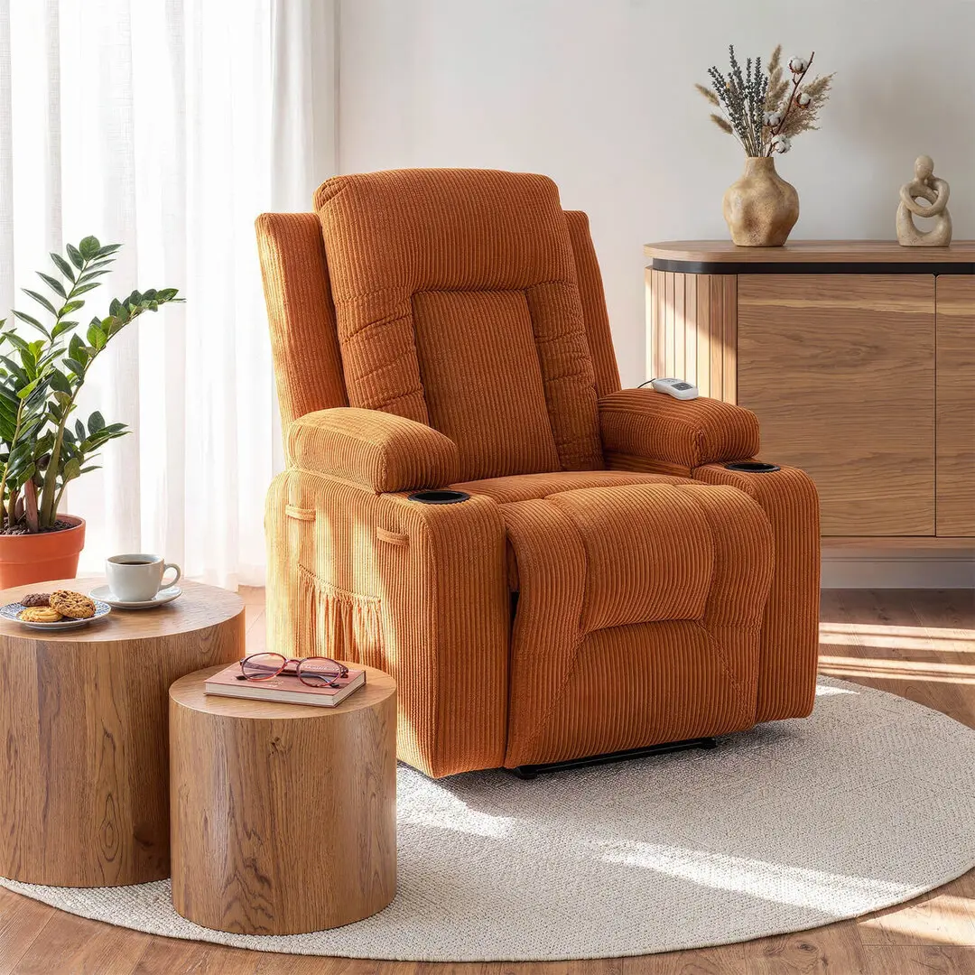 Fotoliu-recliner Mebel Elite BOX Corduroy (Terracotta)