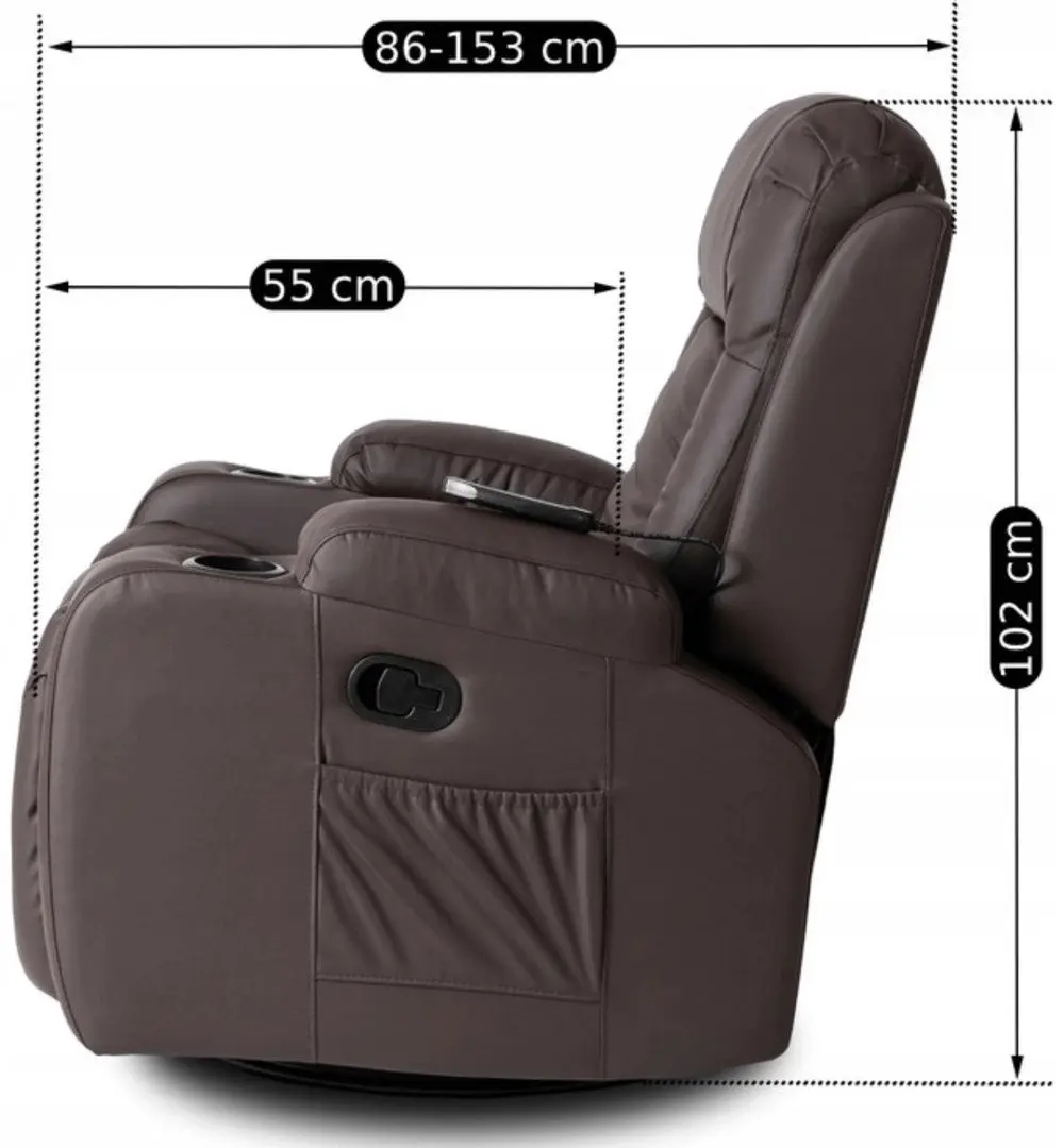 Fotoliu-recliner Mebel Elite Box (Dark Brown) - 16