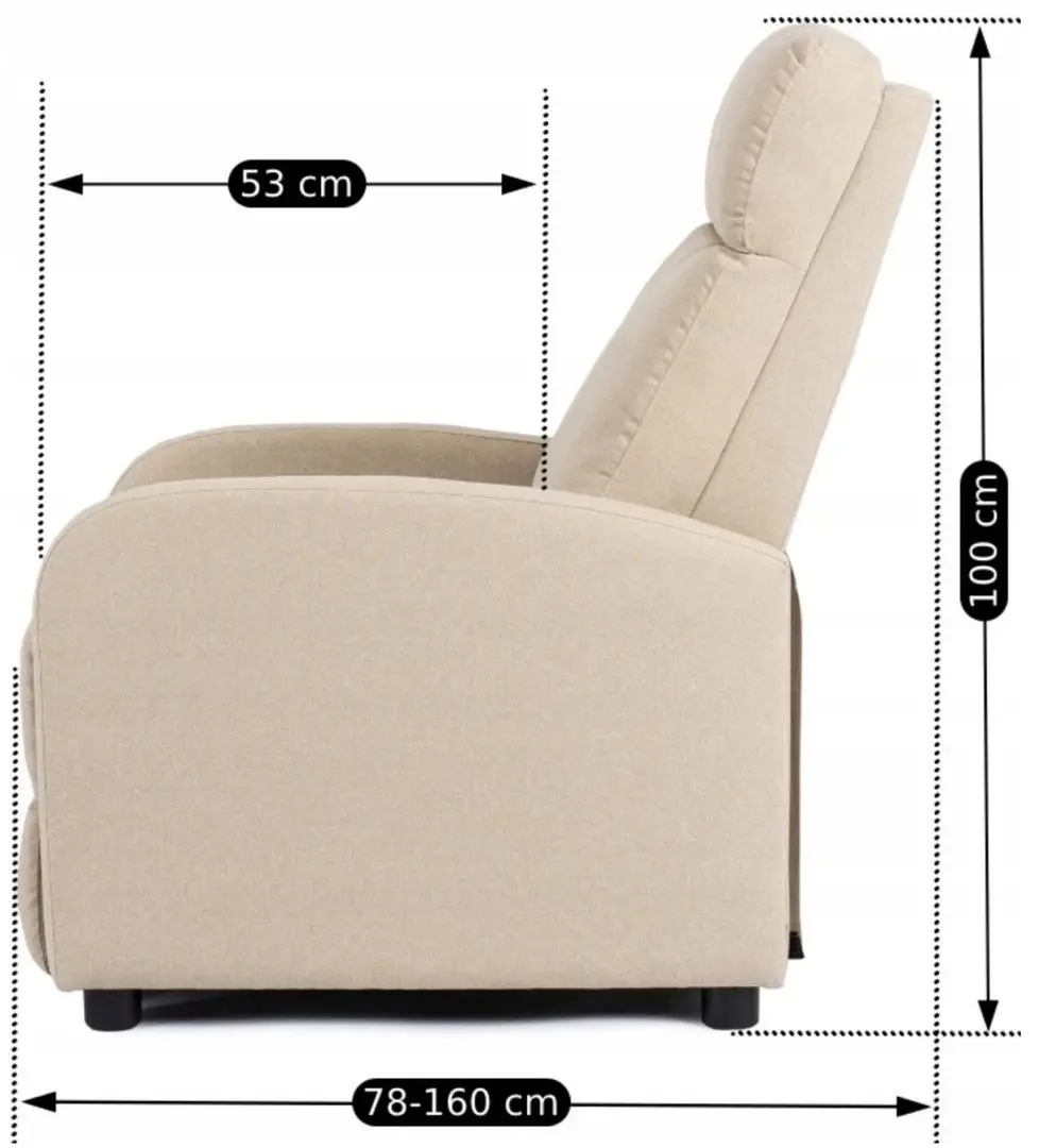 Кресло-реклайнер Mebel Elite Danny (Beige) - 2