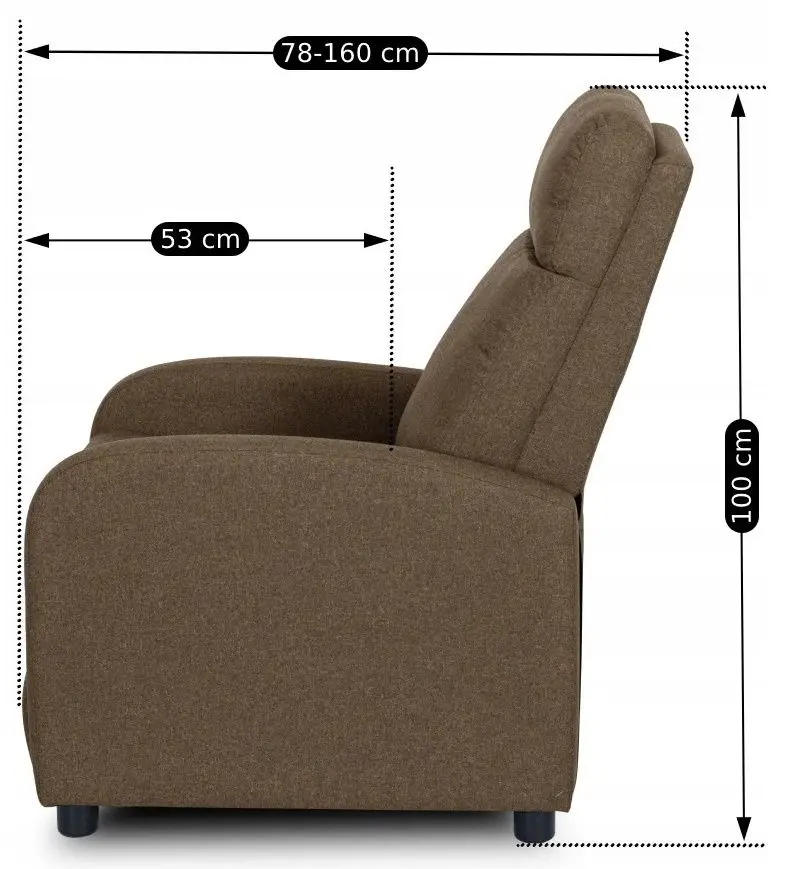Fotoliu-recliner Mebel Elite Danny (Brown) - 3