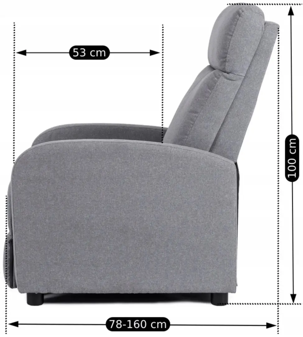 Fotoliu-recliner Mebel Elite Danny (Grey)