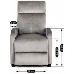 Fotoliu-recliner Mebel Elite Danny Velvet (Grey) Thumb