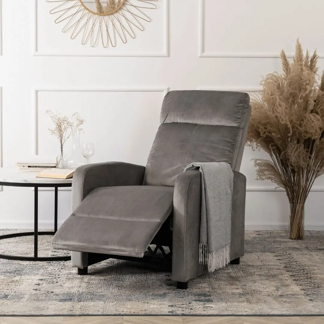 Fotoliu-recliner Mebel Elite Danny Velvet (Grey)