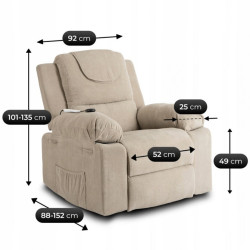Fotoliu-recliner Mebel Elite Fenix Corduroy (Beige) Thumb