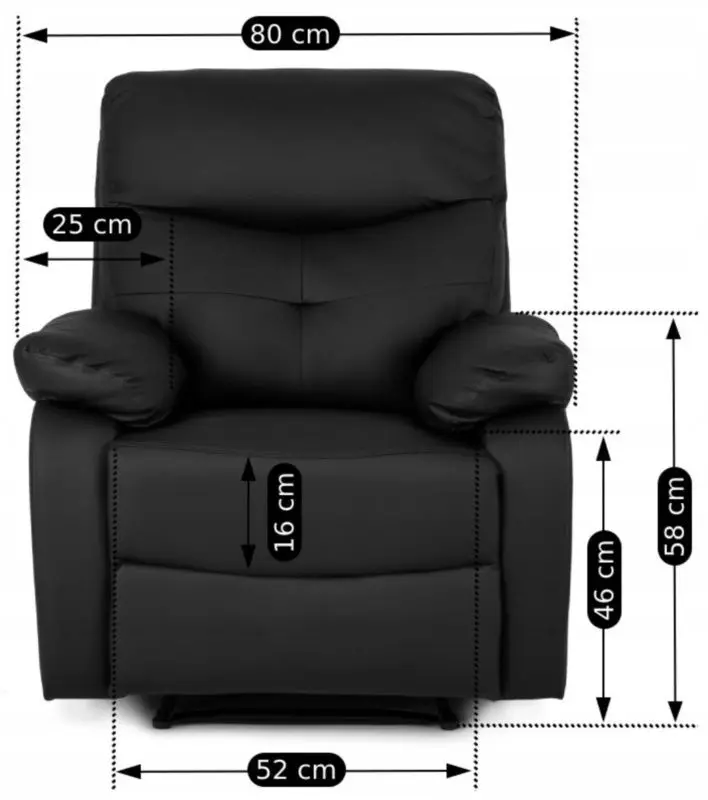 Fotoliu-recliner Mebel Elite Inter (Black)
