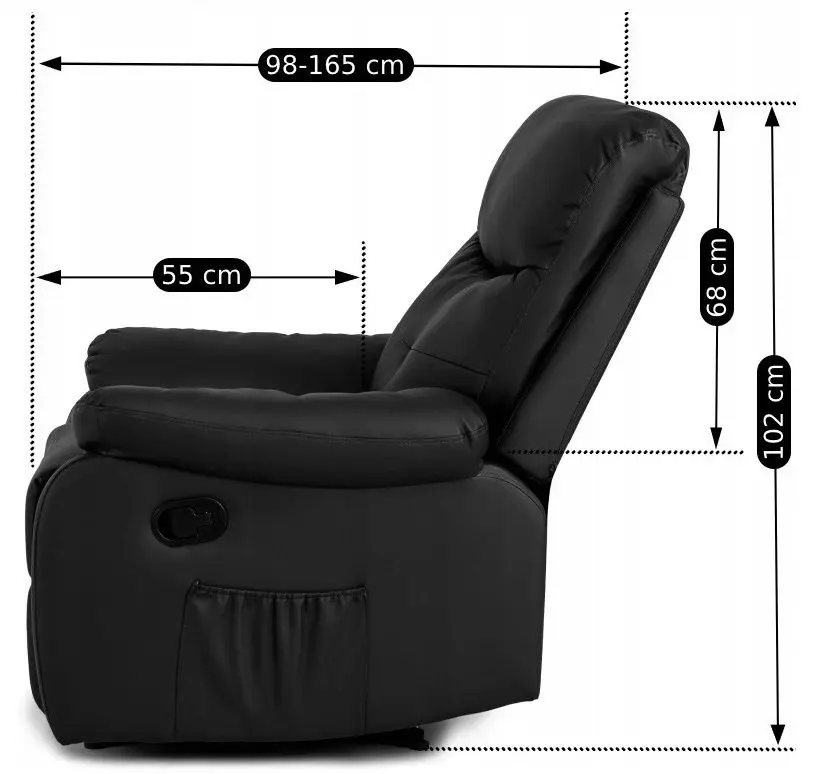 Fotoliu-recliner Mebel Elite Inter (Black)