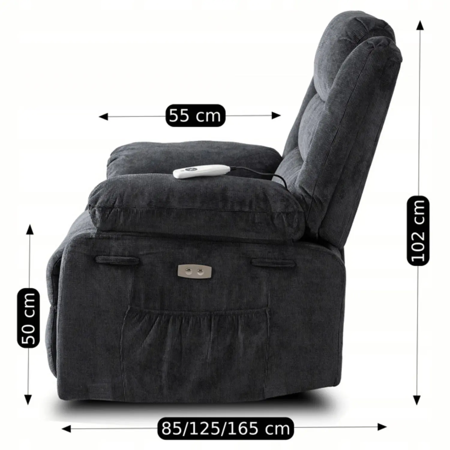 Кресло-реклайнер Mebel Elite Jasper (Black) - 12