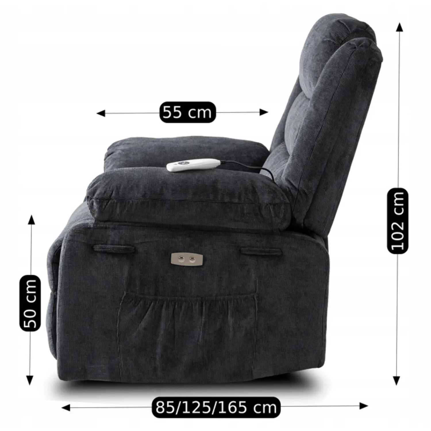 Кресло-реклайнер Mebel Elite Jasper (Dark Grey) - 14