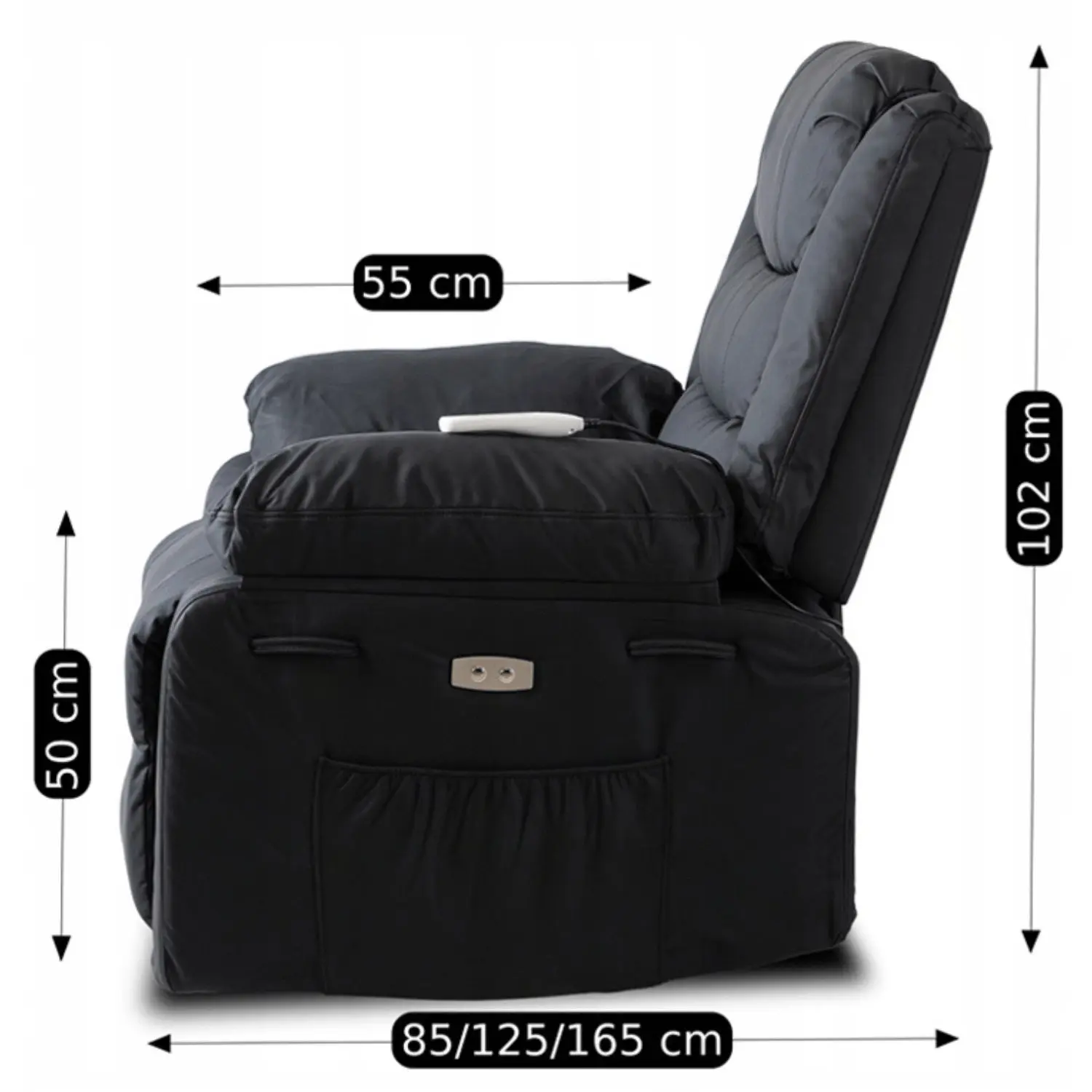 Кресло-реклайнер Mebel Elite Jasper ECO (Black) - 12