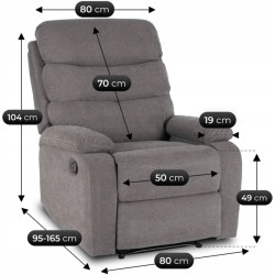 Fotoliu-recliner Mebel Elite Kobe (Grey) Thumb