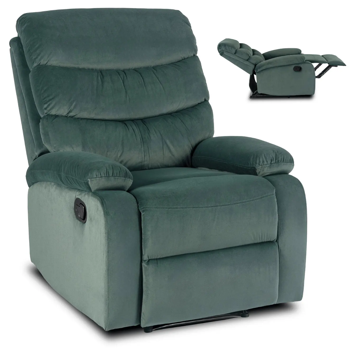 Кресло-реклайнер Mebel Elite Kobe Velour (Green) - 2