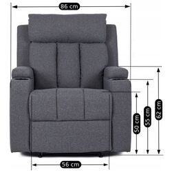 Кресло-реклайнер Mebel Elite Kobi 2 (Dark Grey) Thumb