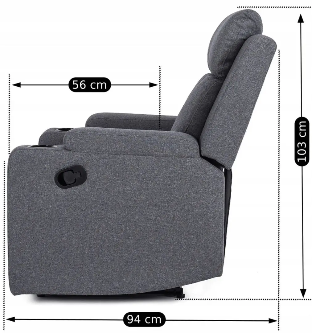 Кресло-реклайнер Mebel Elite Kobi 2 (Dark Grey) - 3