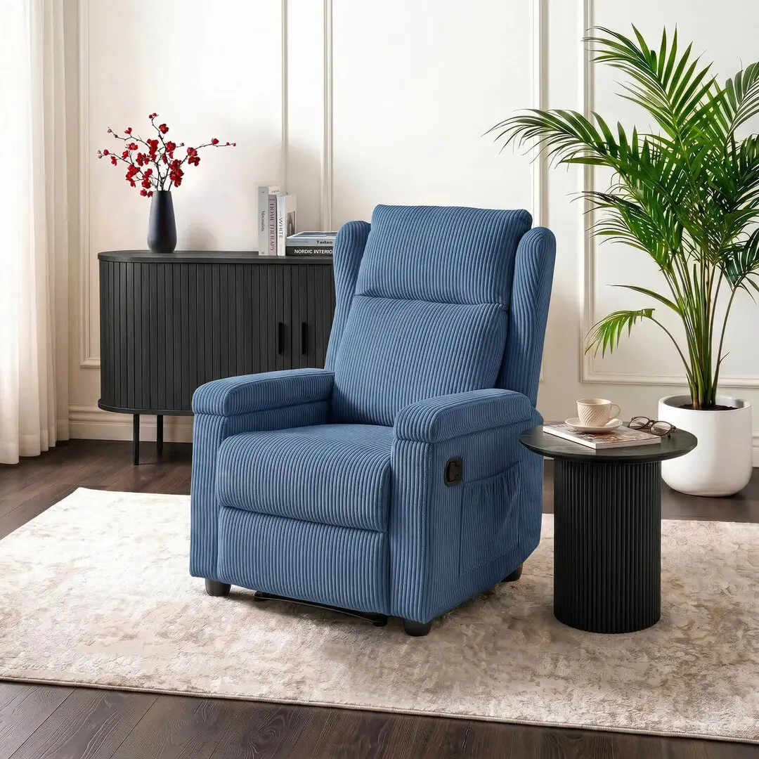 Fotoliu-recliner Mebel Elite Sebastian Corduroy (Blue)