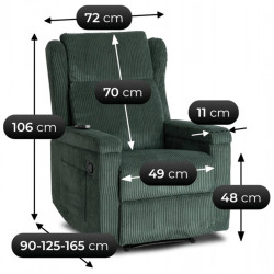 Fotoliu-recliner Mebel Elite Sebastian Corduroy (Green) Thumb