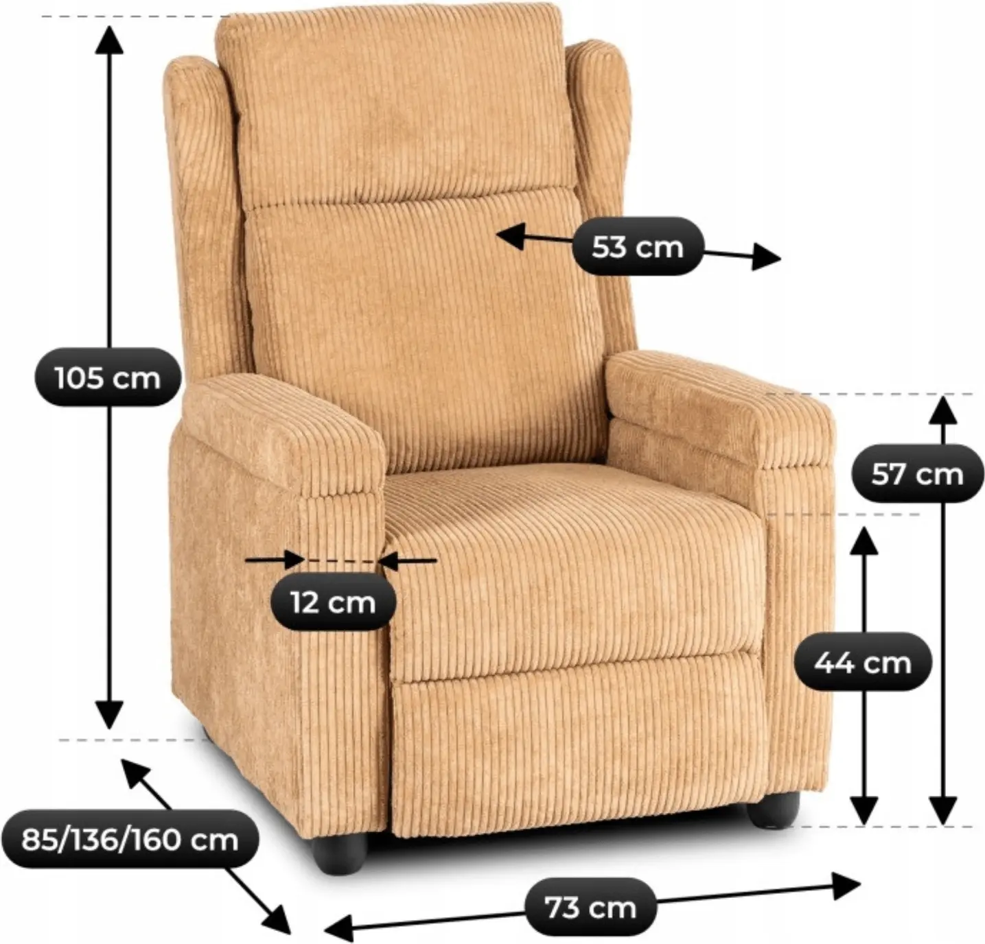 Кресло-реклайнер Mebel Elite Spencer (Brown) - 9