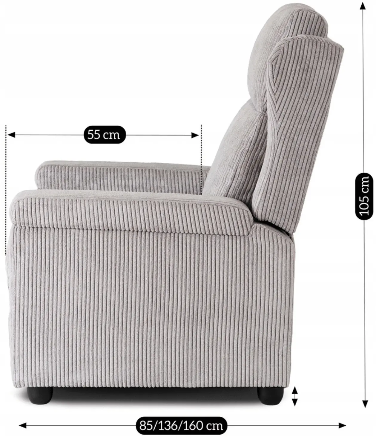 Fotoliu-recliner Mebel Elite Spencer (Gray)