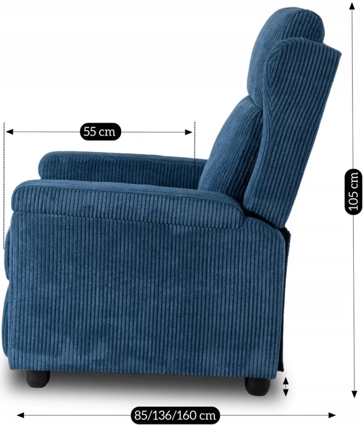 Fotoliu-recliner Mebel Elite Spencer (Navy) - 10