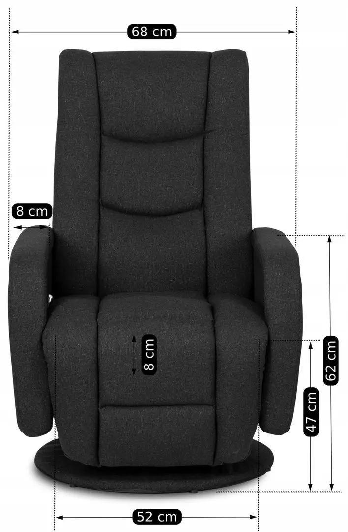 Fotoliu-recliner Mebel Elite Spike 2 (Black) - 2