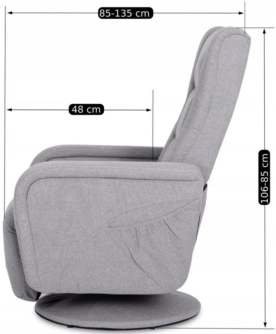 Fotoliu-recliner Mebel Elite Spike 2 (Grey)