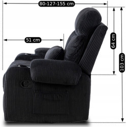 Fotoliu-recliner Mebel Elite Torres (Black) Thumb