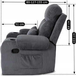Fotoliu-recliner Mebel Elite Torres (Grey) Thumb