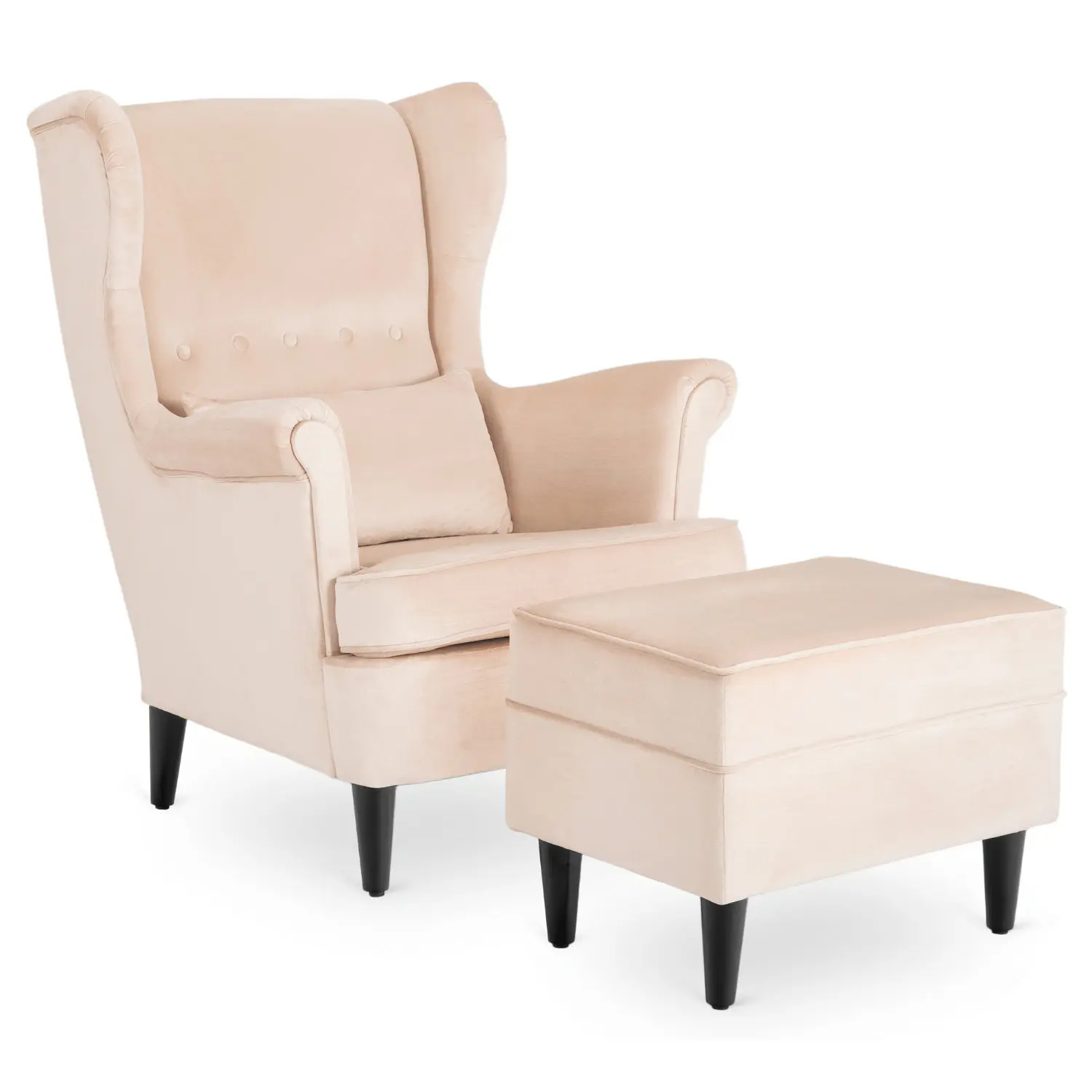 Кресло с оттоманкой Mebel Elite Evan 2 Velour (Beige) - 2