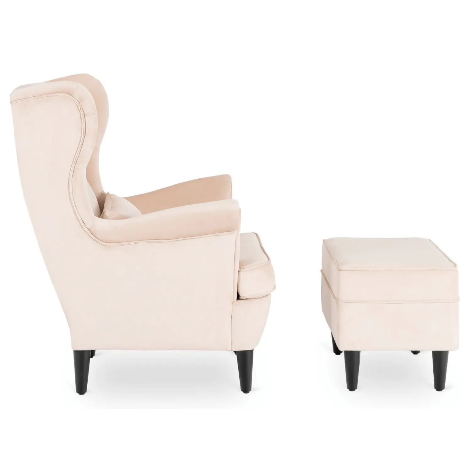 Кресло с оттоманкой Mebel Elite Evan 2 Velour (Beige) - 3